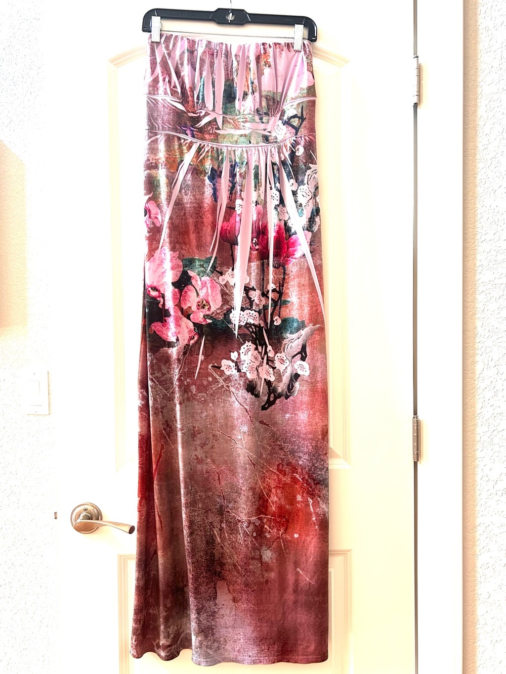 Believe strapless Y2K style fairy core garden fairy maxi dress. Made in USA. SZM